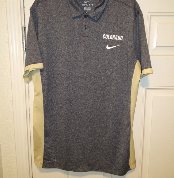 Nike Colorado Buffaloes NCAA Dri-Fit Short Sleeve Polo Shirt Men's sz Large - Picture 1 of 7